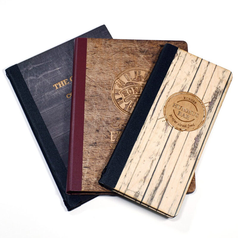 Digitally Printed Wood Veneer Menu Covers