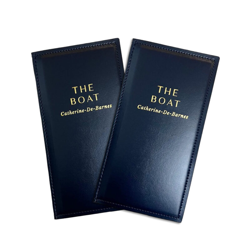 Black Stitched Hide Menu Covers