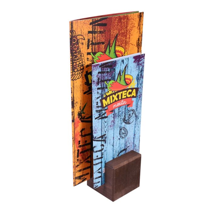 Branded Wooden Block Menu Holders - Smart Hospitality Supplies