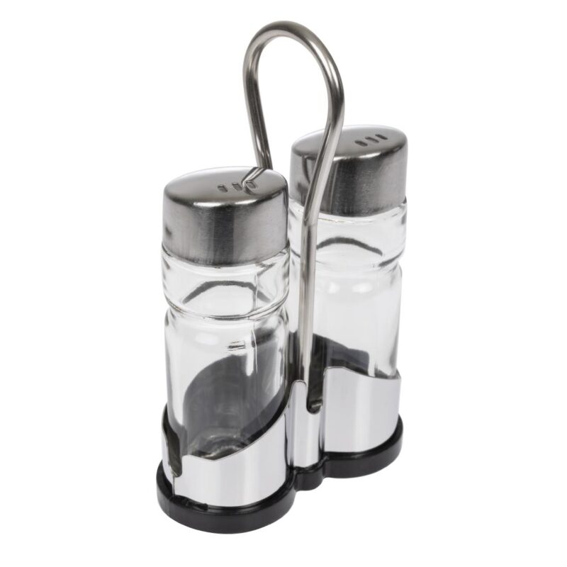 Salt and Pepper Cruet Set and Stand - Smart Hospitality Supplies