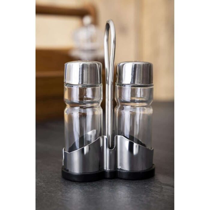 Salt and Pepper Cruet Set and Stand - Smart Hospitality Supplies