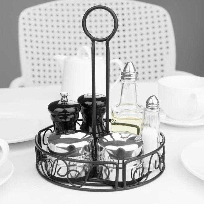 Olympia Wire Condiment Holder Black - Smart Hospitality Supplies