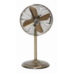 16" Oscillating Antique Brass Standing Fan - Electrical