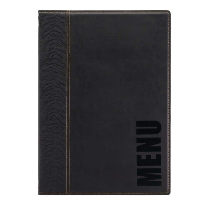 Securit Contemporary Menu Cover Black A4