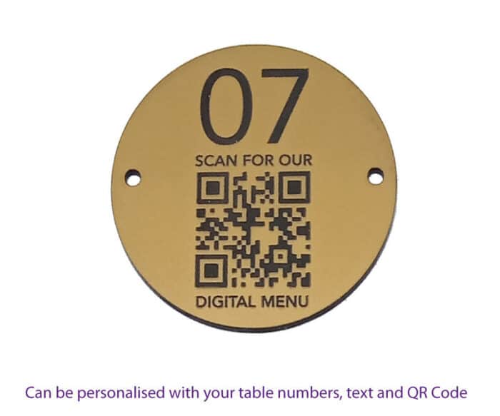 QR Code Table Number 60mm Disc
