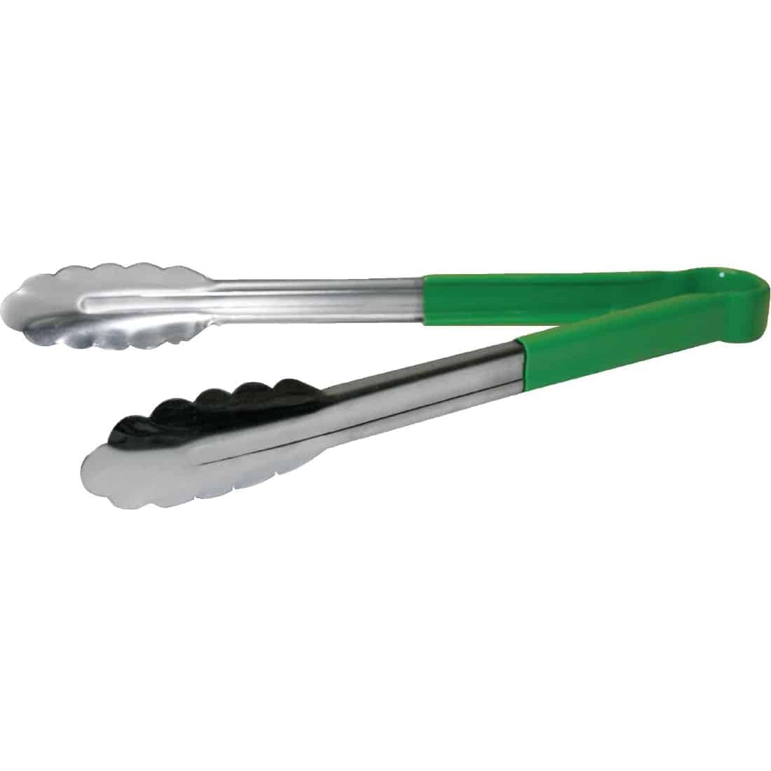 Vogue Colour Coded Green Serving Tongs 11"