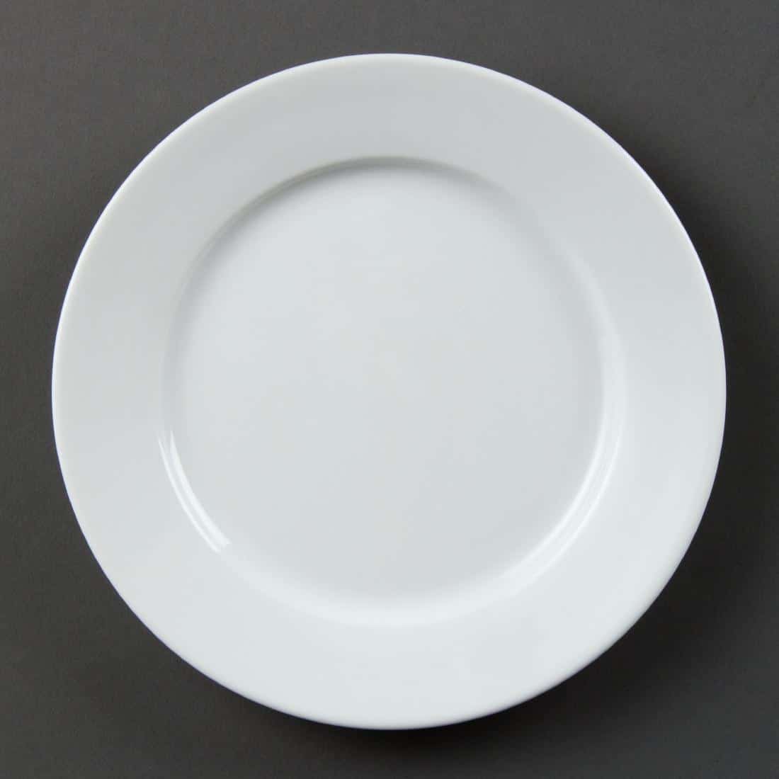 Olympia Whiteware Wide Rimmed Plates 202mm