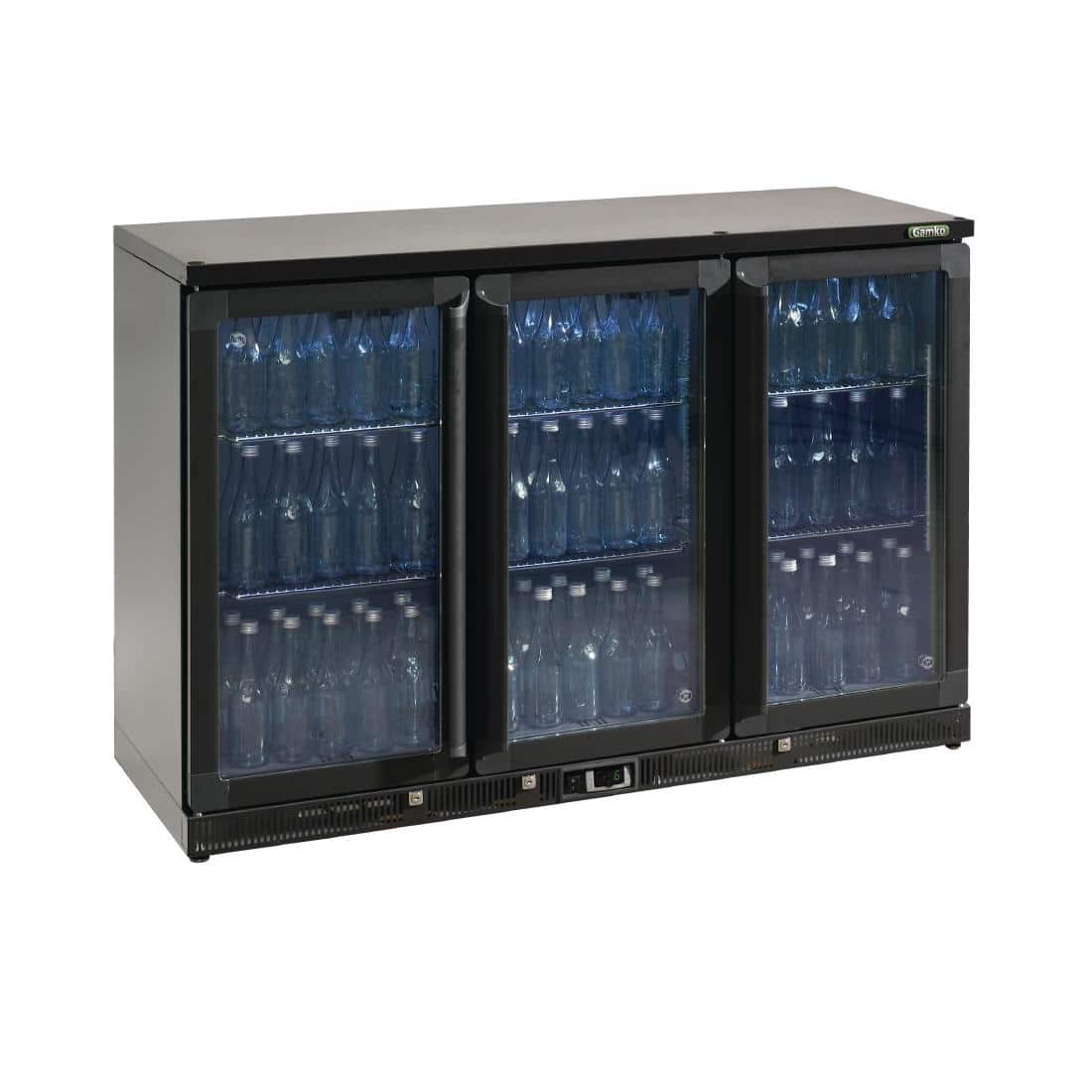 Gamko Bottle Cooler - Triple Hinged Door 315 Ltr Black