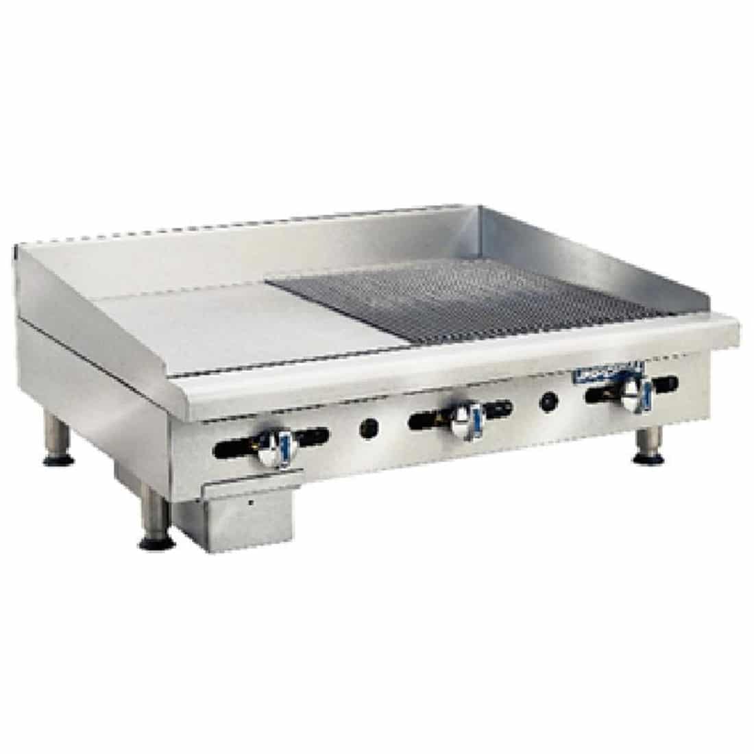 Imperial Thermostatic Ribbed and Smooth Natural Gas Griddle ITG-18-GG18