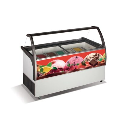 Crystal Venus Elegante 8 Pan Ice Cream Display Counter VenusEle36