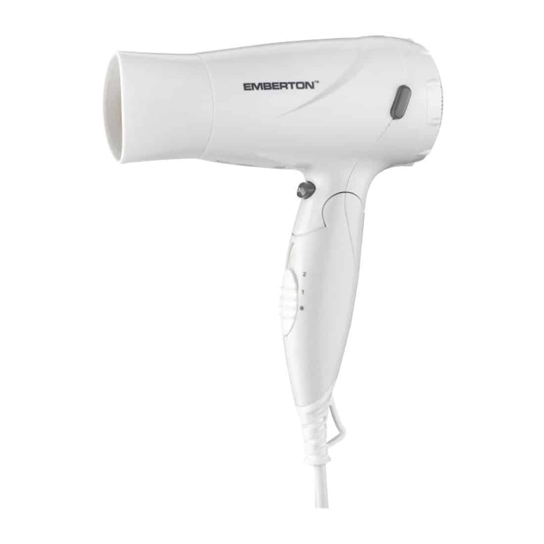 Emberton White 1600w Folding Hairdryer