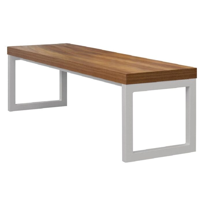 Bolero Dining Bench Walnut with Silver Frame 5ft