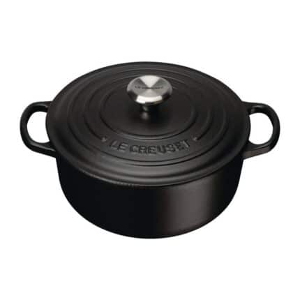 Le Creuset Cast Iron Round Casserole 20cm 2.4L Satin Black