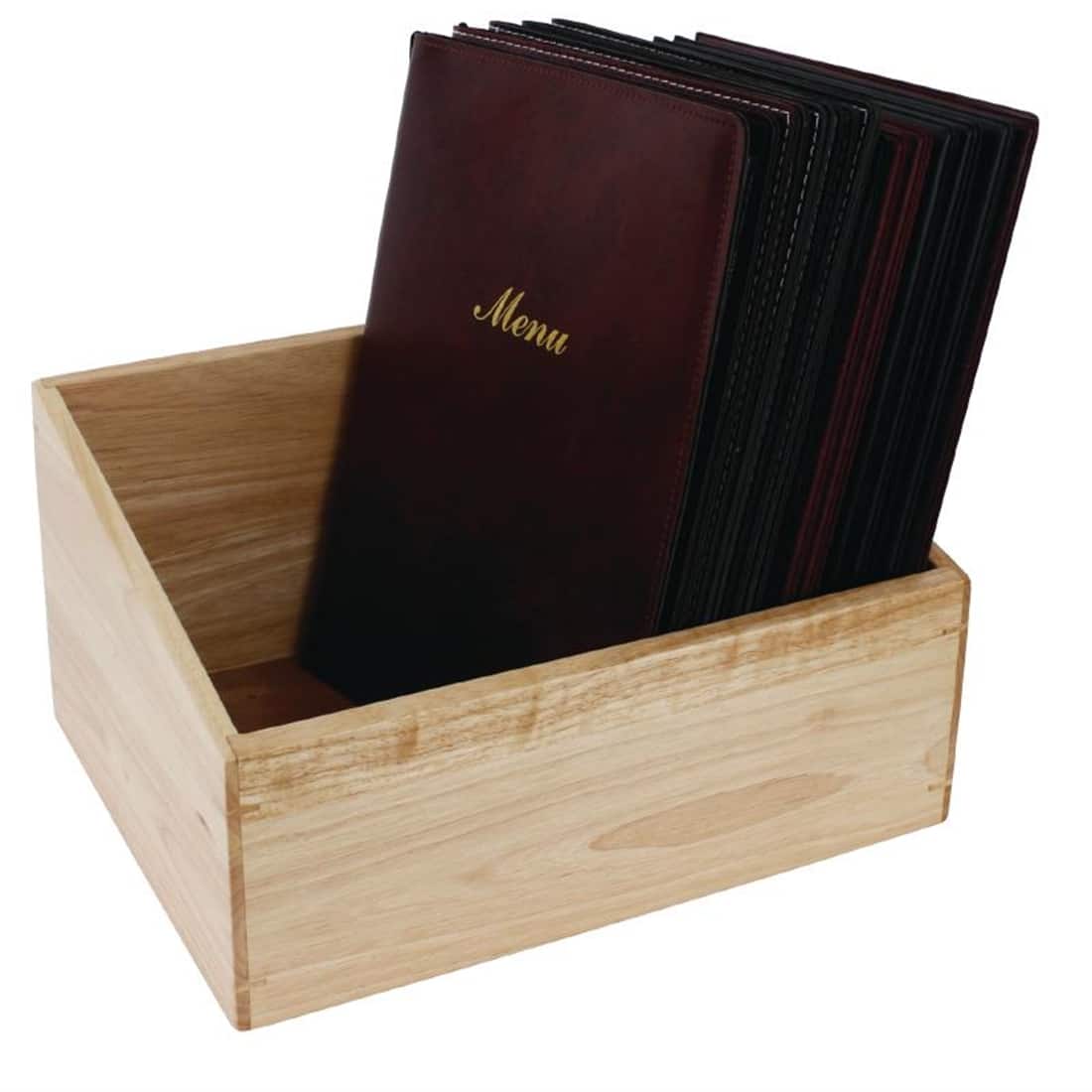 Olympia Wooden Menu Storage Box A4