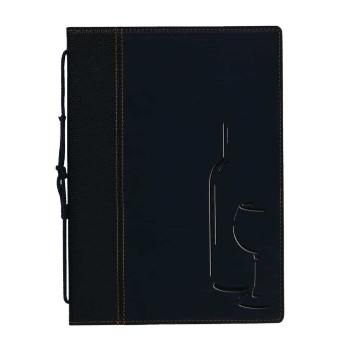 Securit Contemporary Wine List Cover Black A4