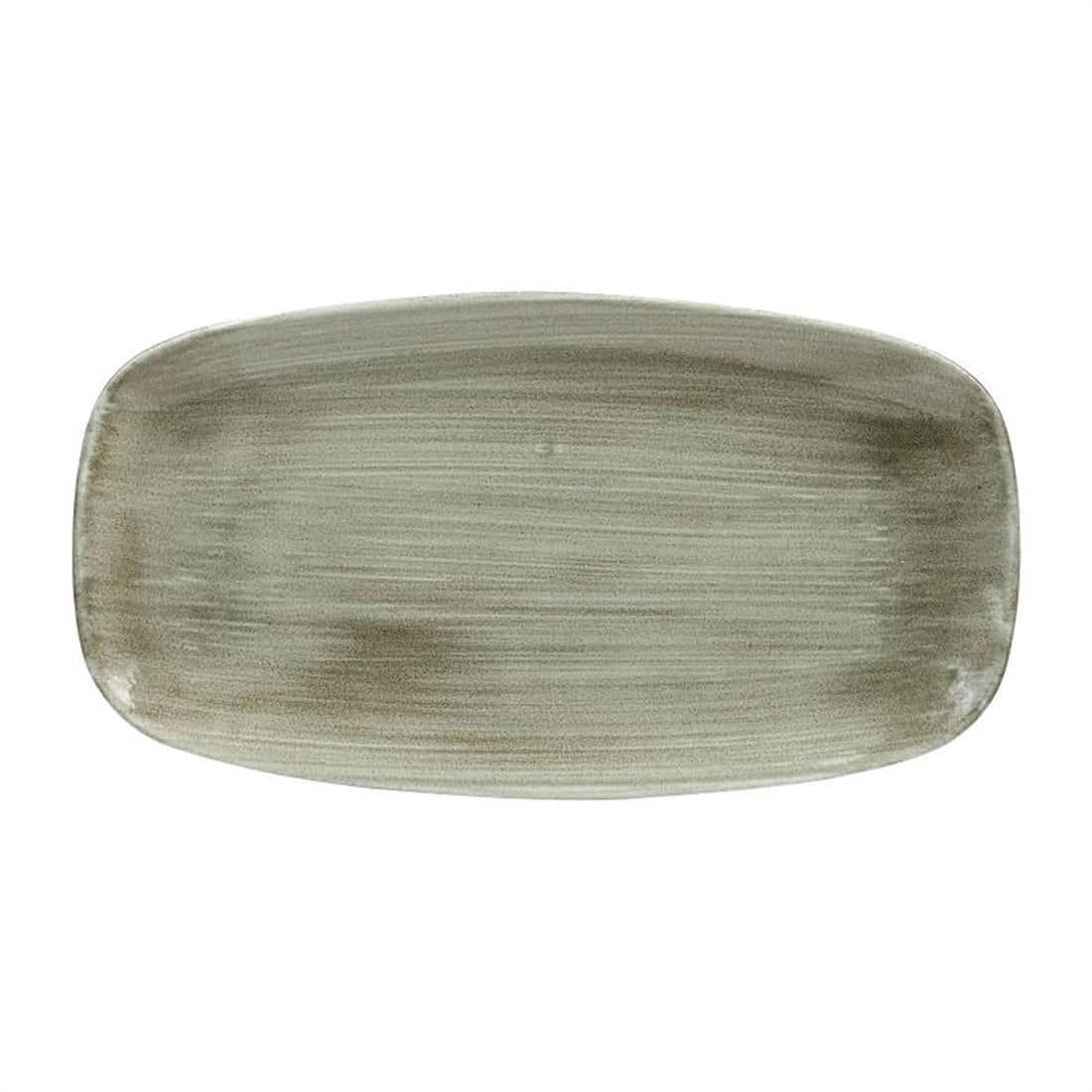 Churchill Stonecast Patina Antique Rectangular Plates Green 355mm